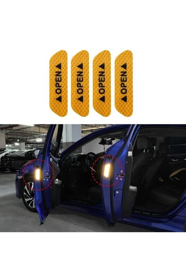 4 Pieces Car Door Open Reflective Warning Stickers