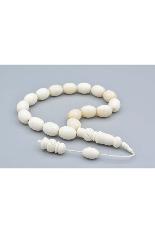 Systematic Carved Imamieli Large Size Whale Bone Efe Mascot Prayer Beads