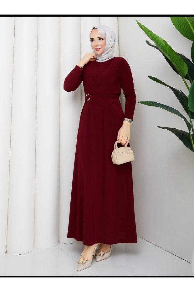 Yanı Buckled Women's Hijab Dress
