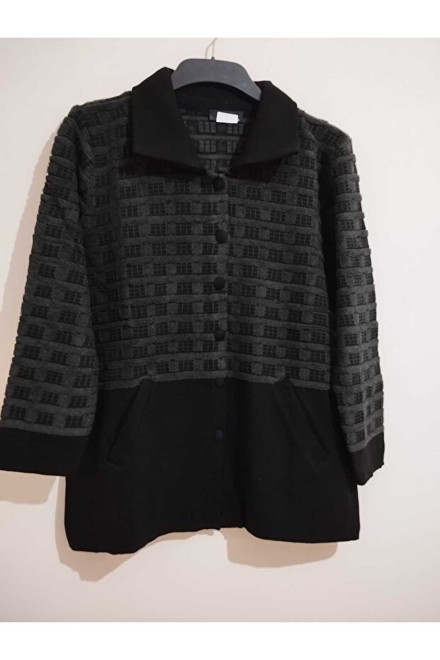 Winter, Super Quality, 30% Wool Pieces, Steel Knitwear, Stylish, Buttoned, Turn-Down Collar, Coat Style Jacket