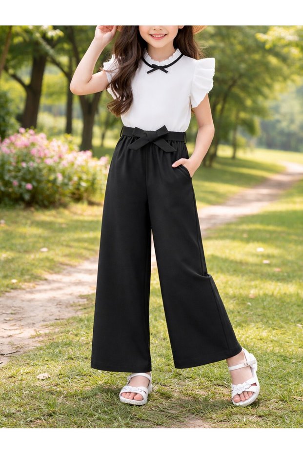Girl's 2-Piece Combination Woven Stylish Design