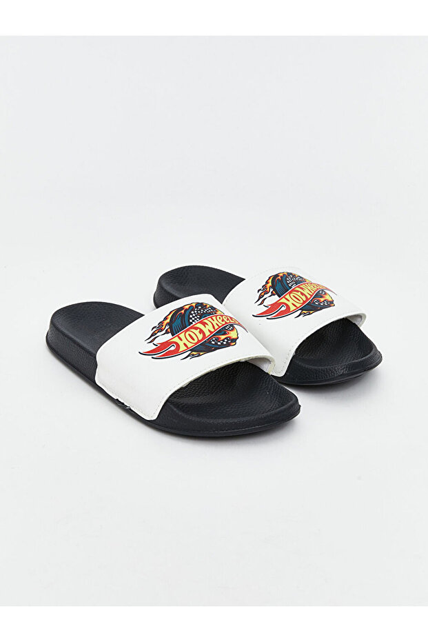 Black Hotwheels Printed Boy Child Slipper