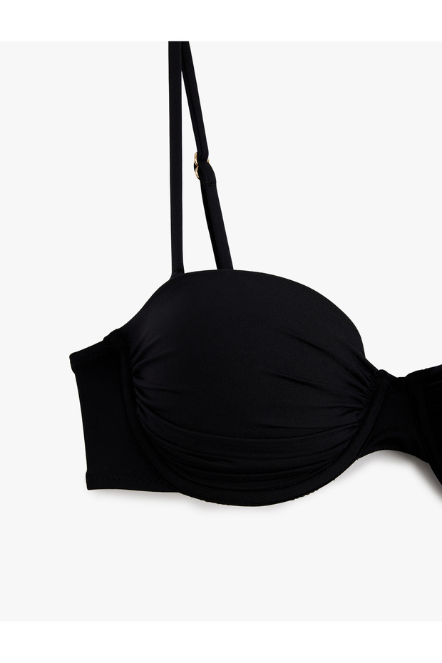 Removable Strap Support Underwire Strapless Bikini Top - 5