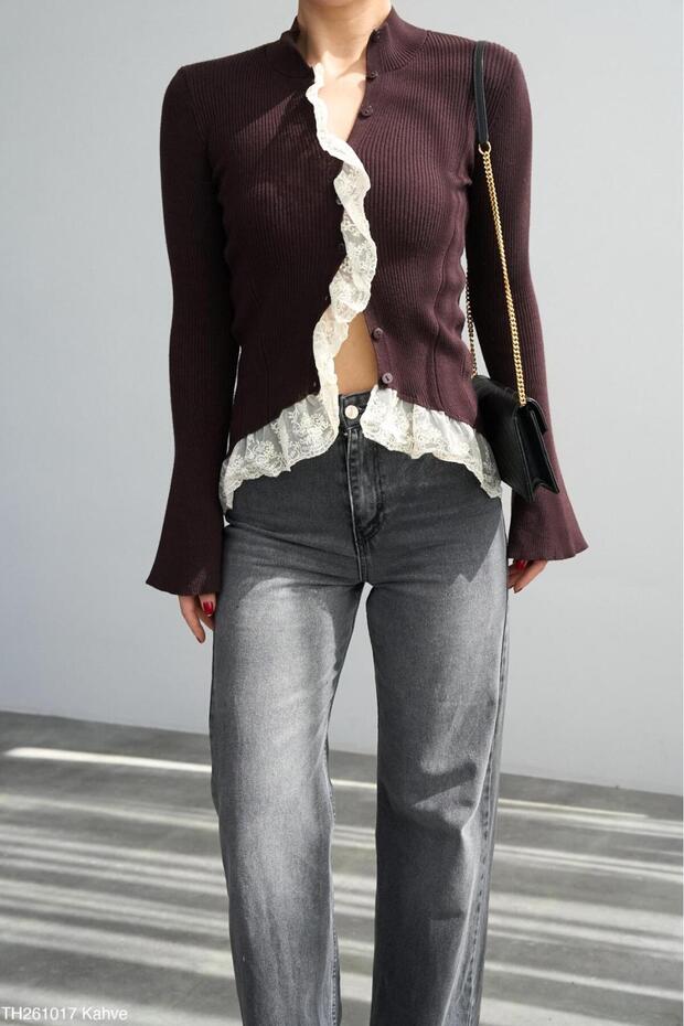Women's Lace Detailed Design Cardigan