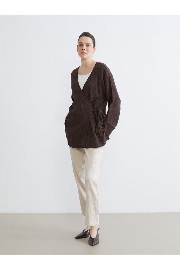 Vizyon New Season Women's Muslin Pants with Elastic Waist and Carrot Cut