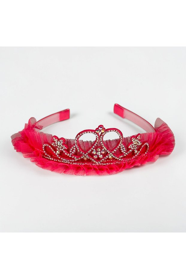 Tulle Piece and Stone Princess Children's Crown - Birthday and Costume Accessory