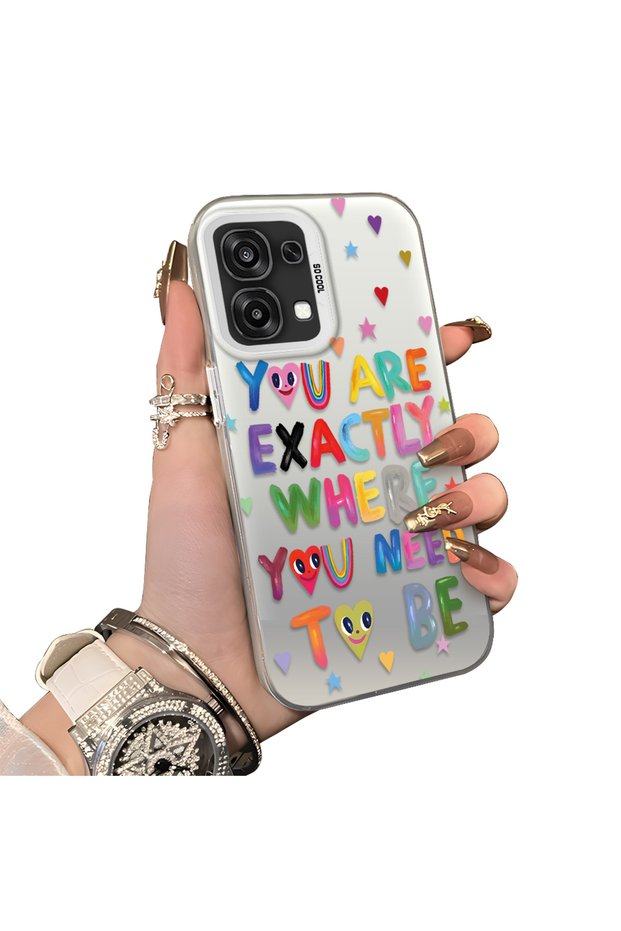 Oppo A6 Pro 4G/5G Compatible Hard Acrylic Back Silicone Edge Lens Protection Case