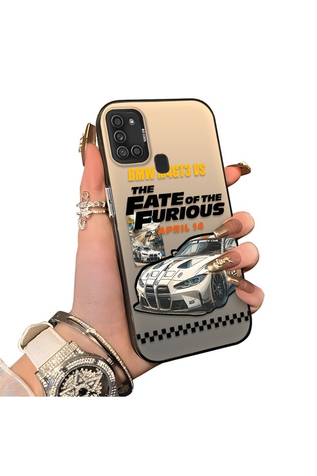 Samsung Galaxy A21S Compatible Hard Acrylic Back Silicone Edge Lens Protection Case