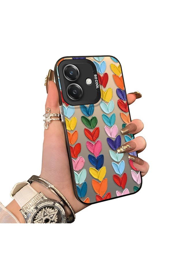 Oppo A3/A3X 4G/5G Compatible Hard Acrylic Back Silicone Edge Lens Protection Case