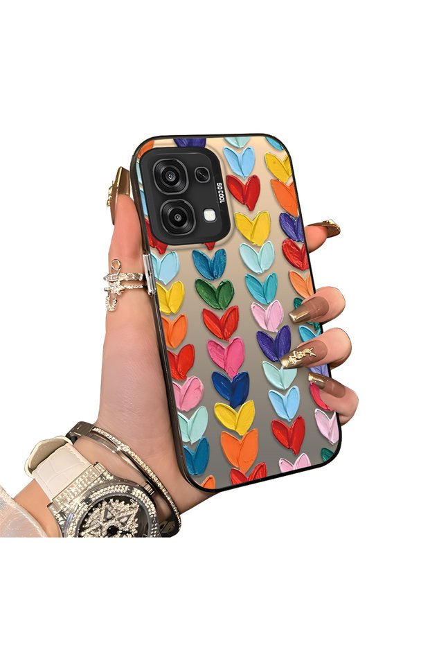 Oppo A6 Pro 4G/5G Compatible Hard Acrylic Back Silicone Edge Lens Protection Case
