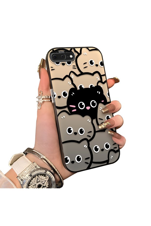 iPhone 7 Plus/8 Plus Compatible Hard Acrylic Back Silicone Edge Lens Protection Case