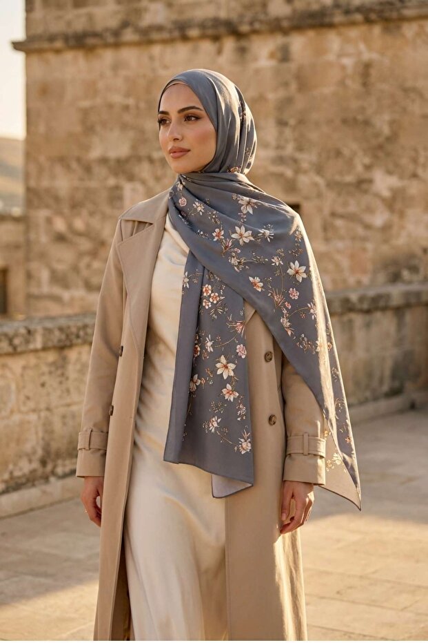 Silk I Sakura D Patterned Shawl