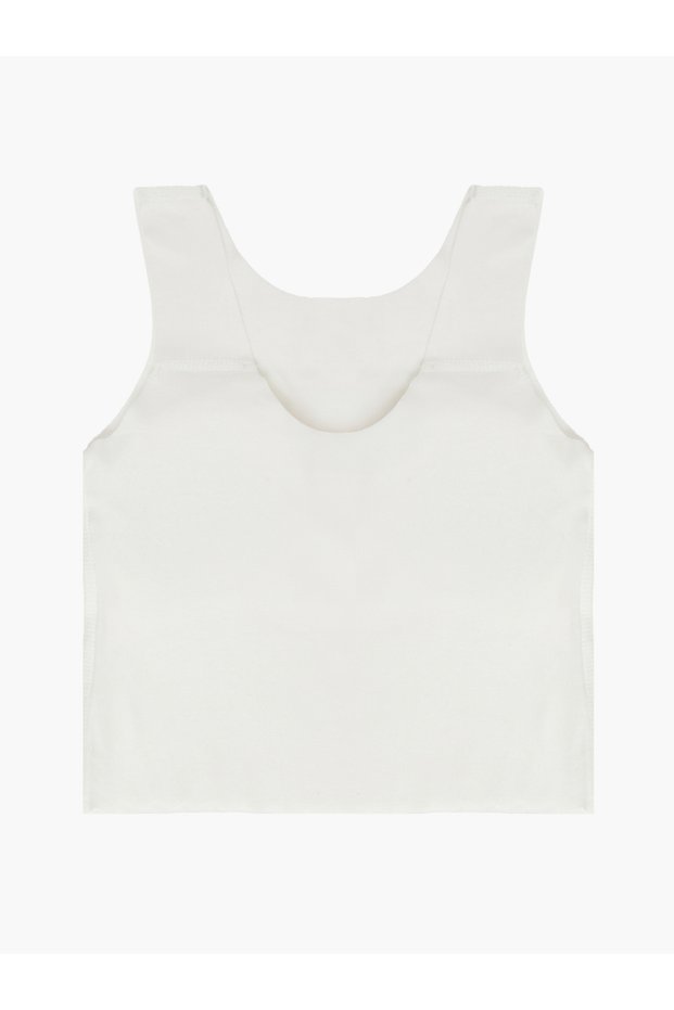 Teen Girls Scalloped Hem Vest with Light Padding