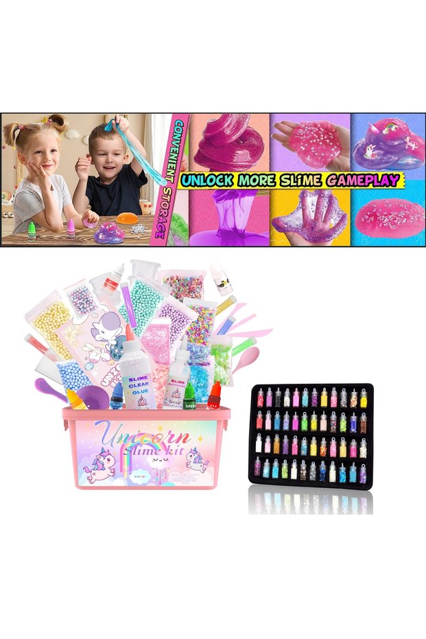 DIY Non-Sticky Polymer Clay Slime Kit Kids Learning Craft Toy Stress Relief Party Favors Age 6+
