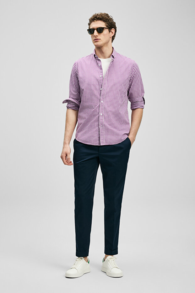 Marco Erkek Basic Gömlek Regular Fit Mor - 2