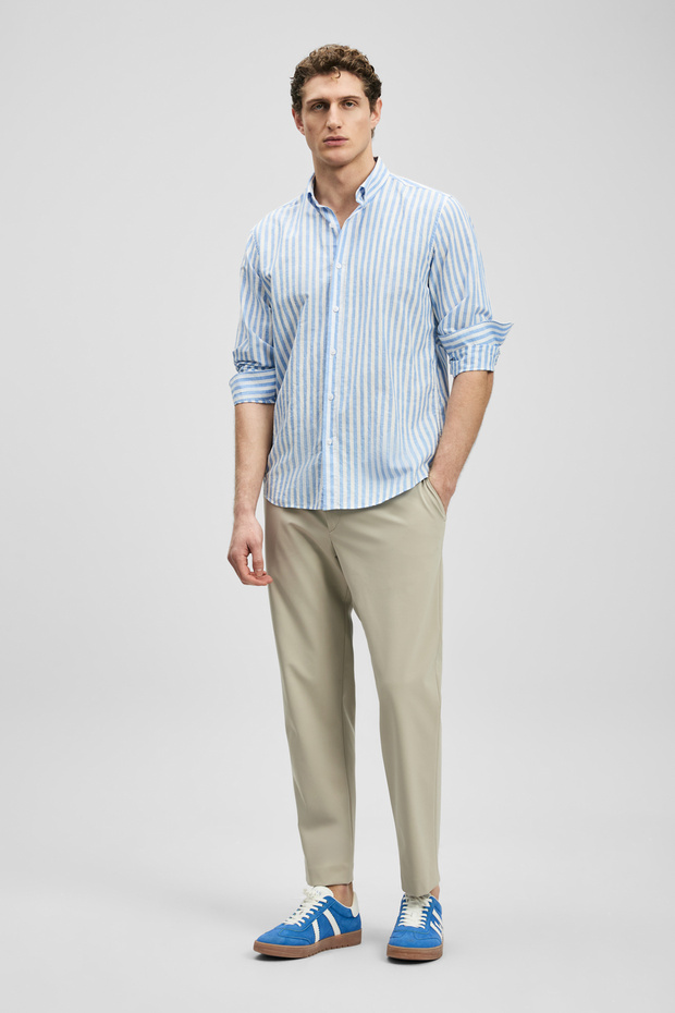 Peter Erkek Basic Gömlek Regular Fit Mavi - 3