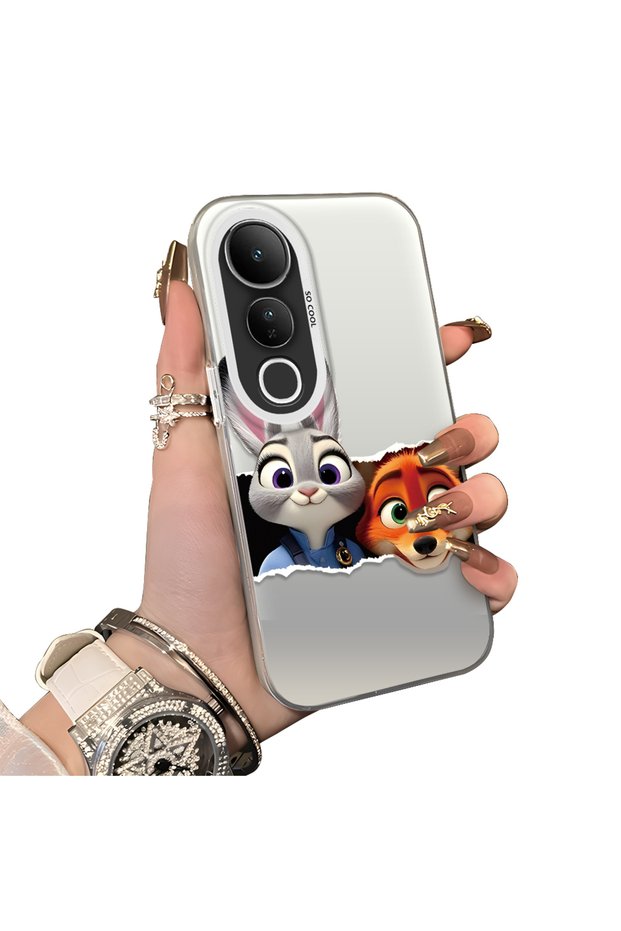 Vivo V50 Lite 4G/5G Compatible Hard Acrylic Back Silicone Edge Lens Protection Case