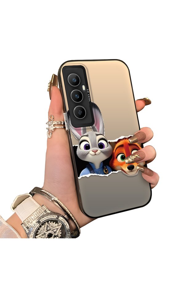 Realme C65 4g Compatible Hard Acrylic Back Silicone Edge Lens Protection Case
