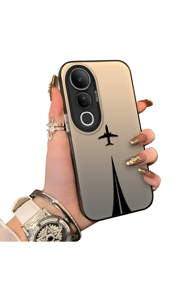 Vivo V50 Lite 4G/5G Compatible Hard Acrylic Back Silicone Edge Lens Protection Case