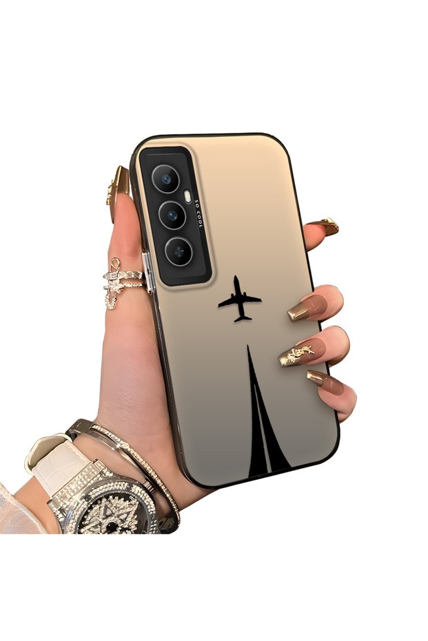 Realme C65 4g Compatible Hard Acrylic Back Silicone Edge Lens Protection Case