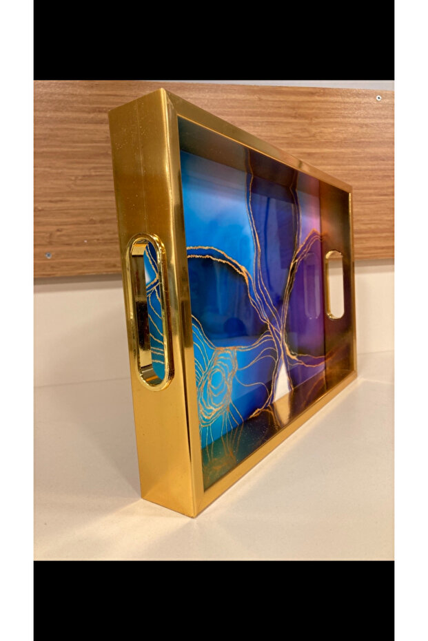 صينية بنفسجية D منقوش متوسطة الحجم 33×23 سم - 4