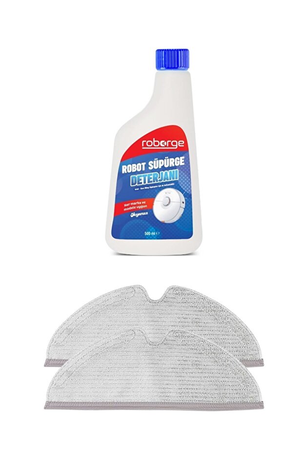 Roborock S6 Max V Robot Vacuum Cleaner 2-Pack Mop Cloth + Robot Vacuum Cleaner Detergent - Ocean