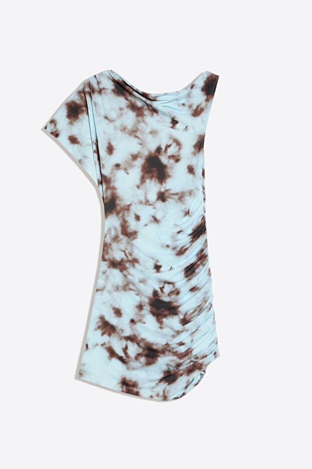 Asimetrik mini elbise - 5