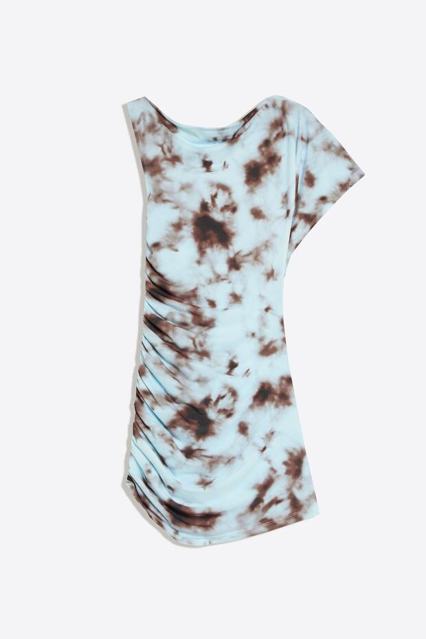 Asimetrik mini elbise - 6