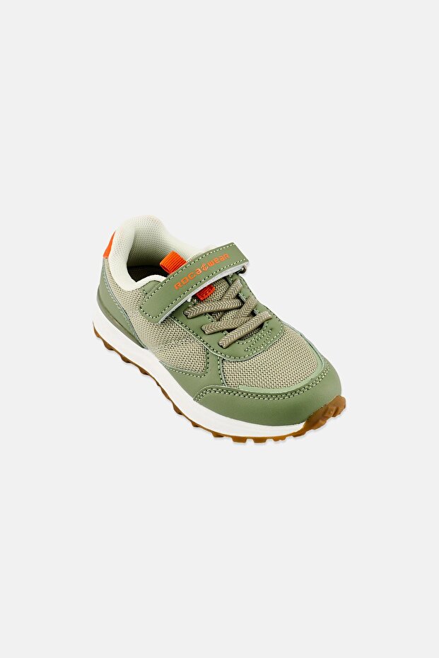 Kids Boy Velcro Closure Casual Shoes, Olive