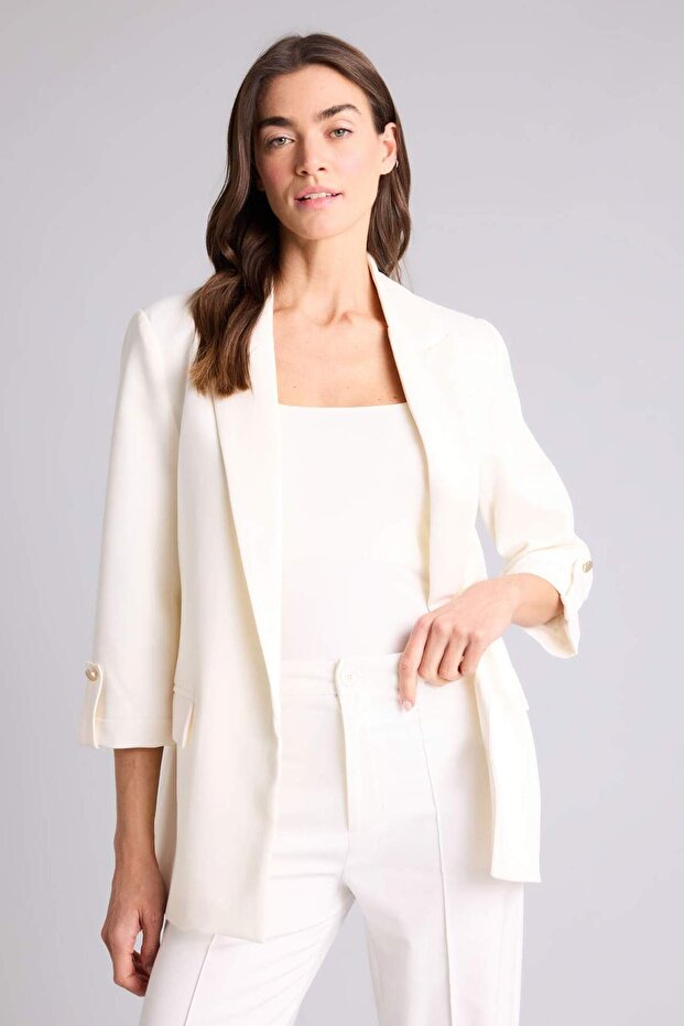 Oversıze Ceket Yaka Basic Blazer Ceket C3215AX26SM - 3