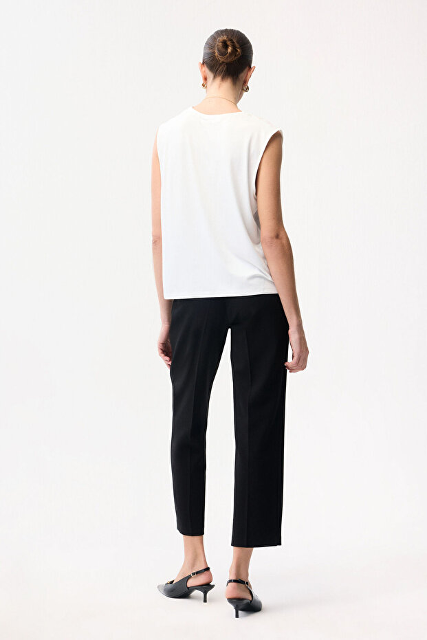 Taş Detaylı Kolsuz Örme Bluz - 5