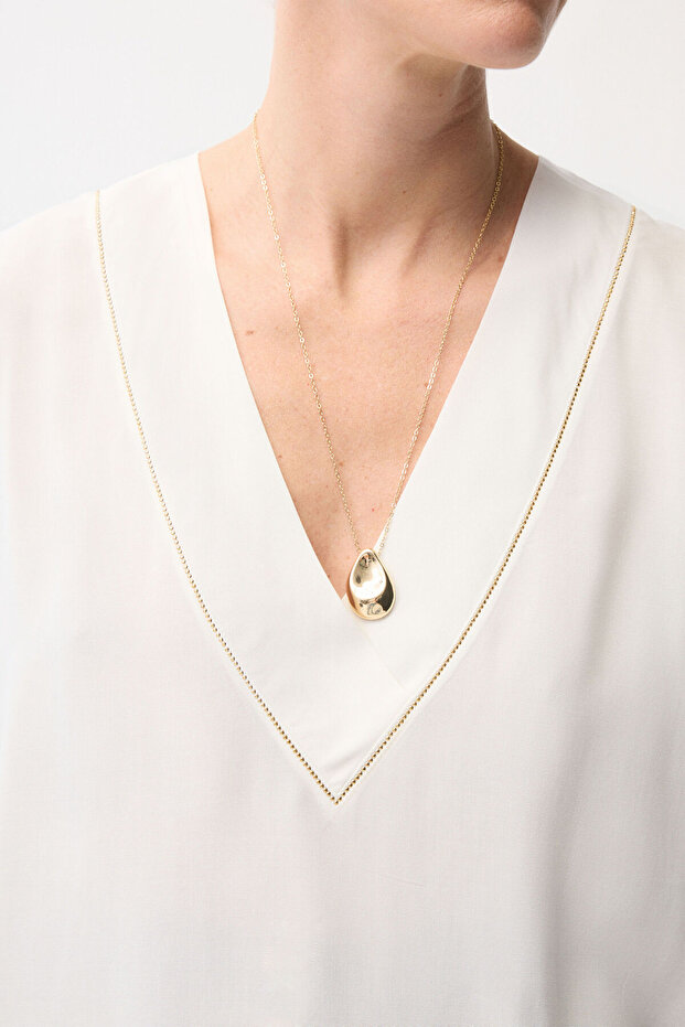 Taş Detaylı Kolsuz Örme Bluz - 2