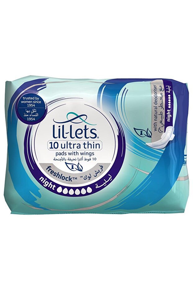 LIL LETS ADULT FRESHLOCK ULTRA NIGHT TOWEL 10S (NM)