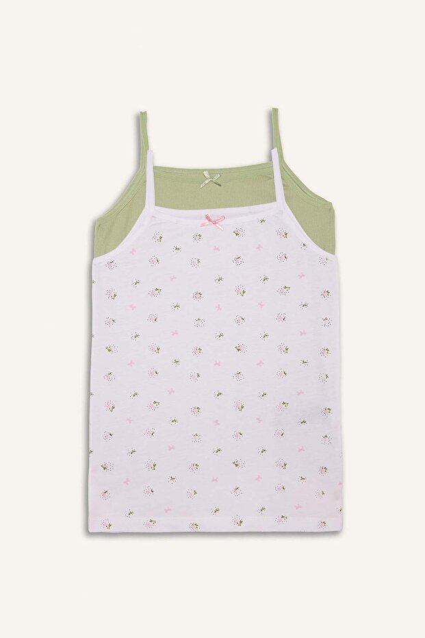 100% Cotton Floral 2-Piece Undershirt for Girls G8645A826Sp