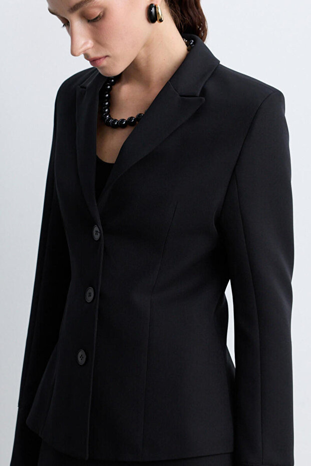 SİYAH BELE OTURAN BLAZER - 5