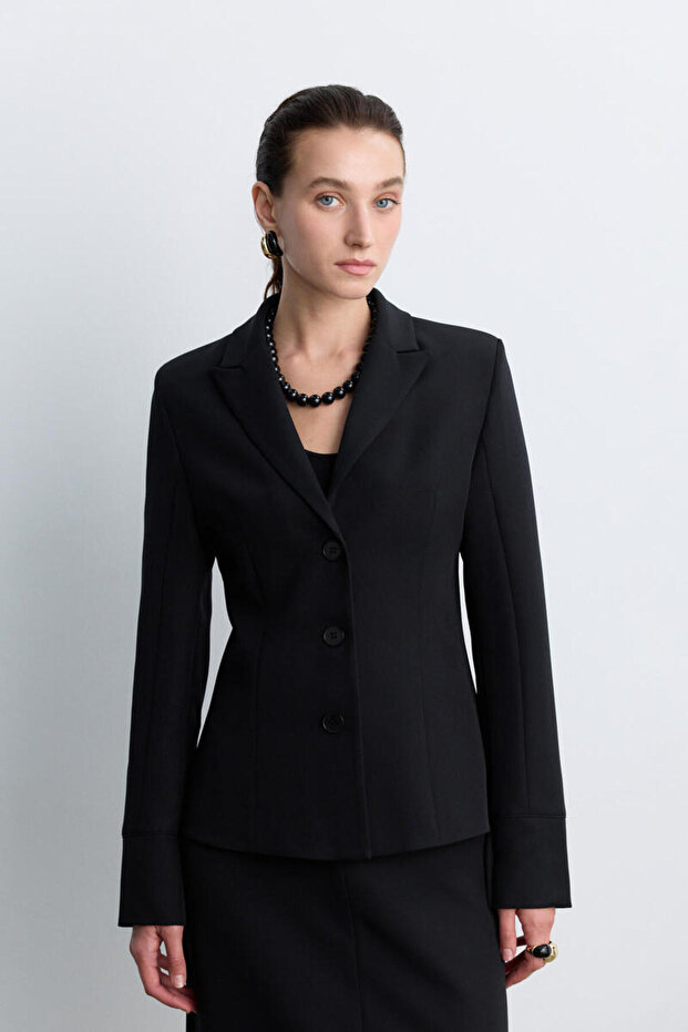 SİYAH BELE OTURAN BLAZER - 2