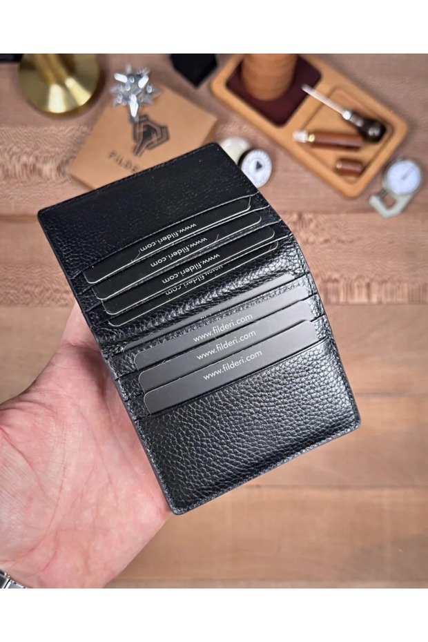 Genuine Leather Magnet Minimal Card Holder Wallet 2138