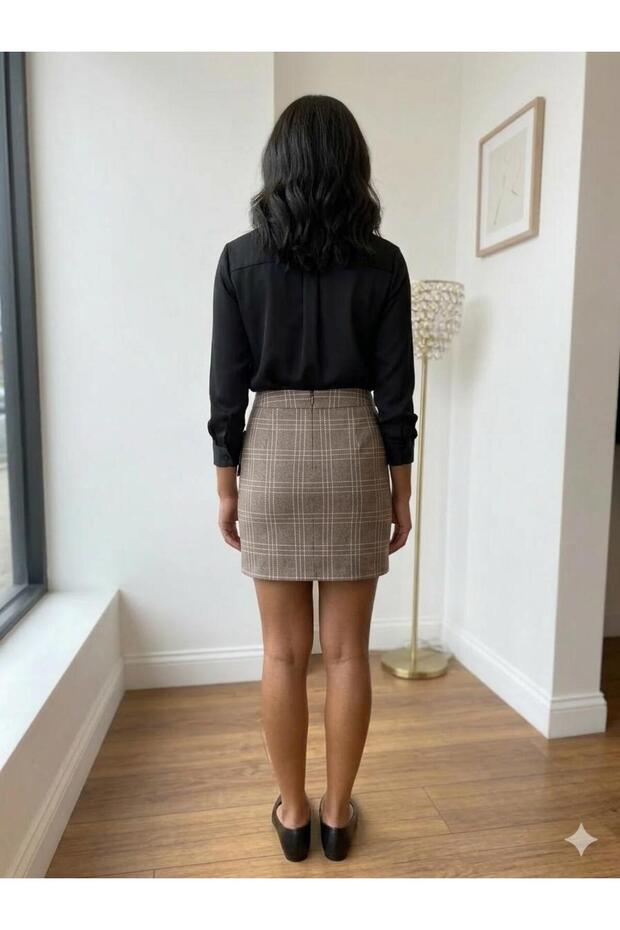 Ekose Desenli Etek - 2