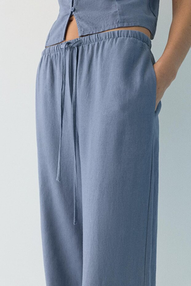 Keten jogger pantolon - 5