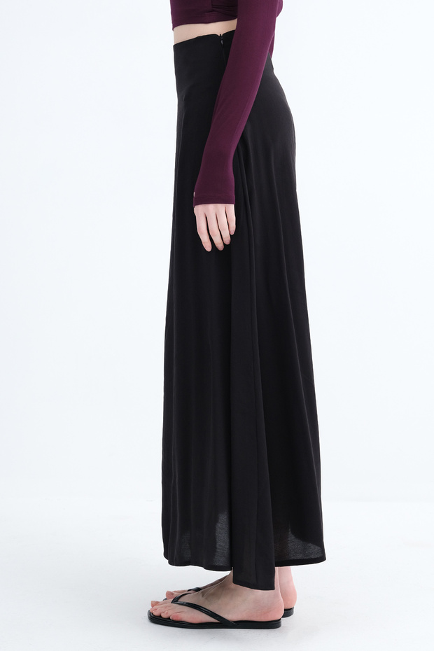 Fermuarlı Modal Uzun Etek E19035 - 5