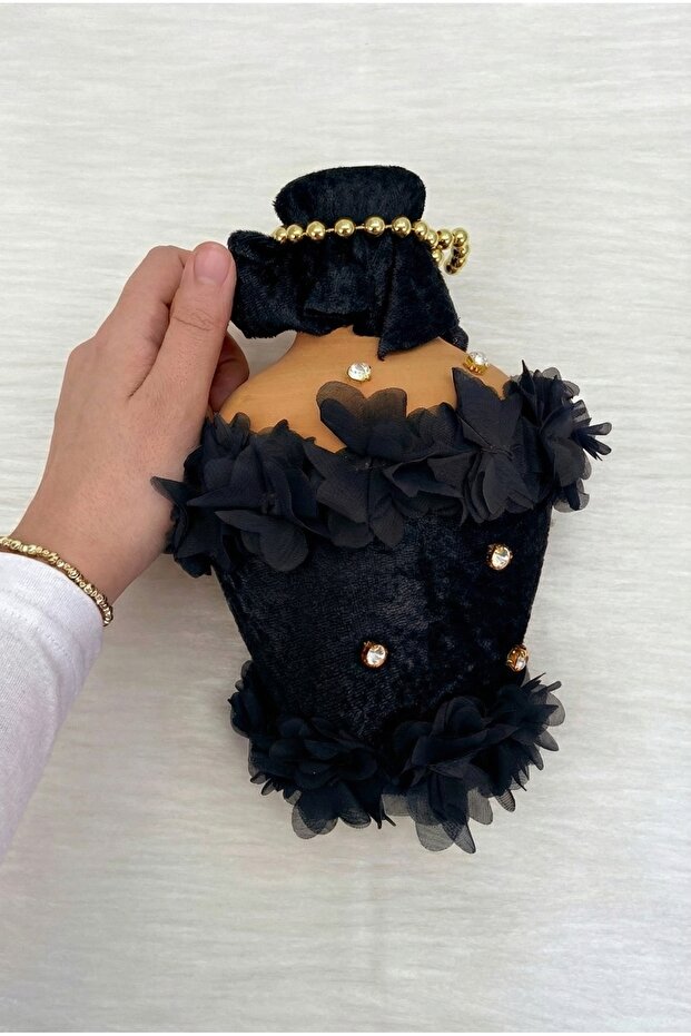 Black Test, Velvet and Flower-Decorated Bridal Henna Night Test, Wedding Henna Cube, Soil Test