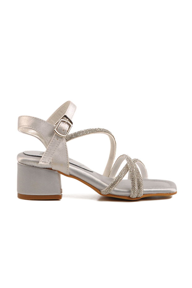 Silver Stoned Girl's Sandals