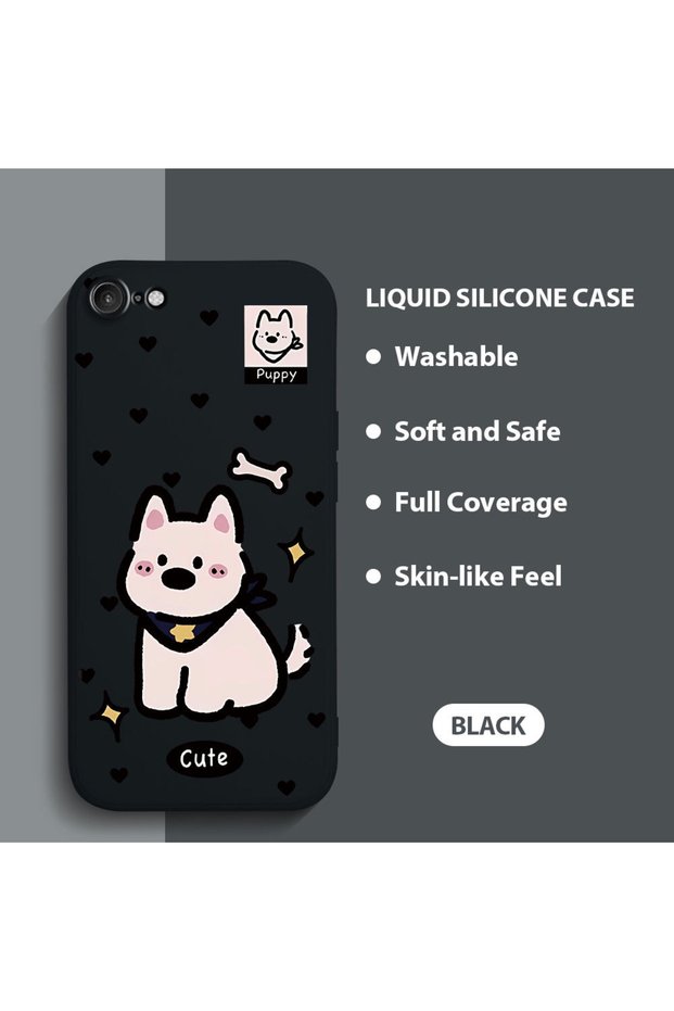 iPhone 7/8/Se 2020 2022 Compatible Cute Dog Patterned , High Quality Silicone Phone Case