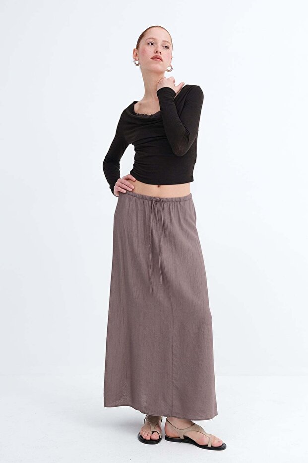 تنورة طويلة بخصر مطاطي E17627