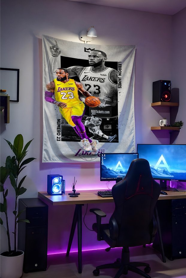 Lebron James Nba Basketball Wall Tapestry– Quality Fabric, Gamer Room Decor Tapestry Wall Rug Si