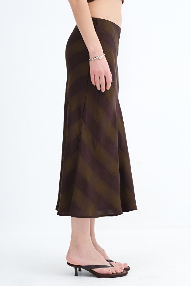 Desenli Midi Etek E18077 - 4