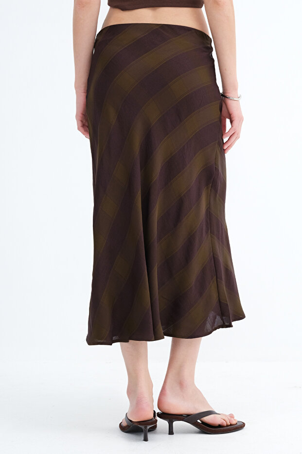 Desenli Midi Etek E18077 - 6