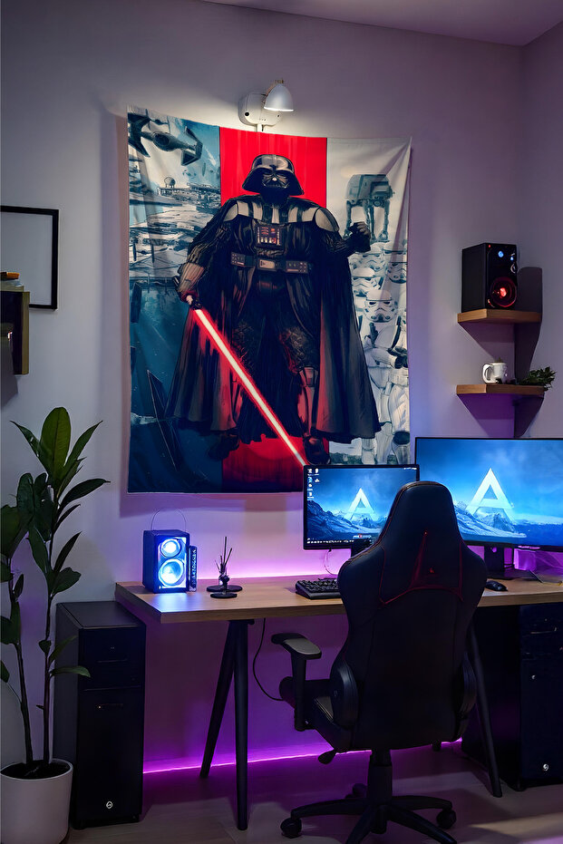 Darth Vader Star Wars Wall Cloth– Quality Fabric, Gamer Room Decor Tapestry Wall Rug Si