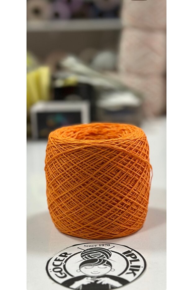 Summer 100% Cotton Knitting Yarn Color Mandarin Orange 100Gr-440M