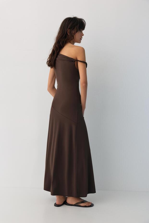 Asimetrik midi elbise - 4